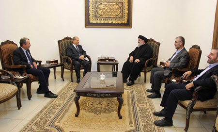 ssayed hasan nasrola y el general michel aoun El general Aoun visita al líder de la Resistencia
